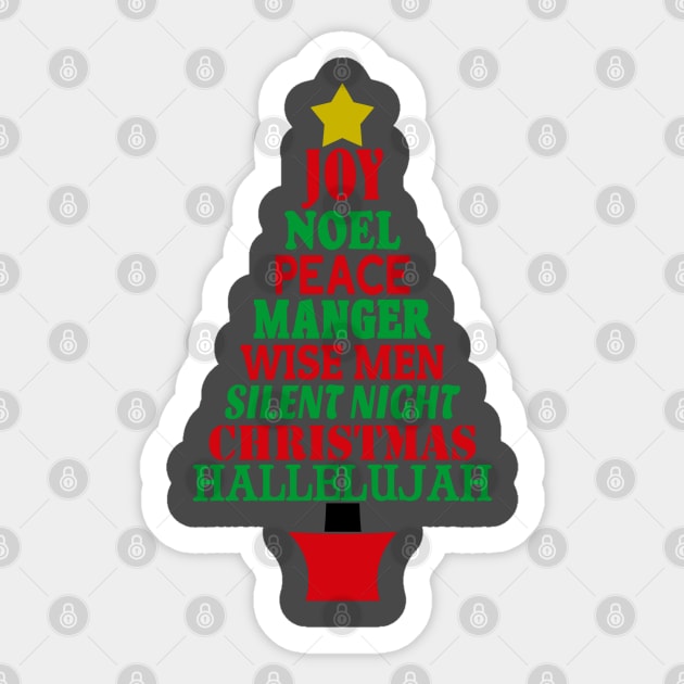 A Wordy Christmas Tree Sticker by PeppermintClover